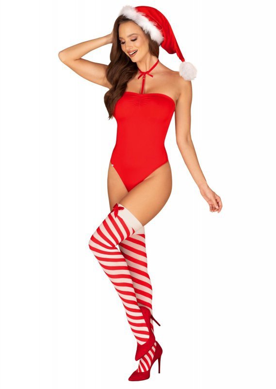 Obsessive strój mikołajki Kissmas body czerwone  XS/S