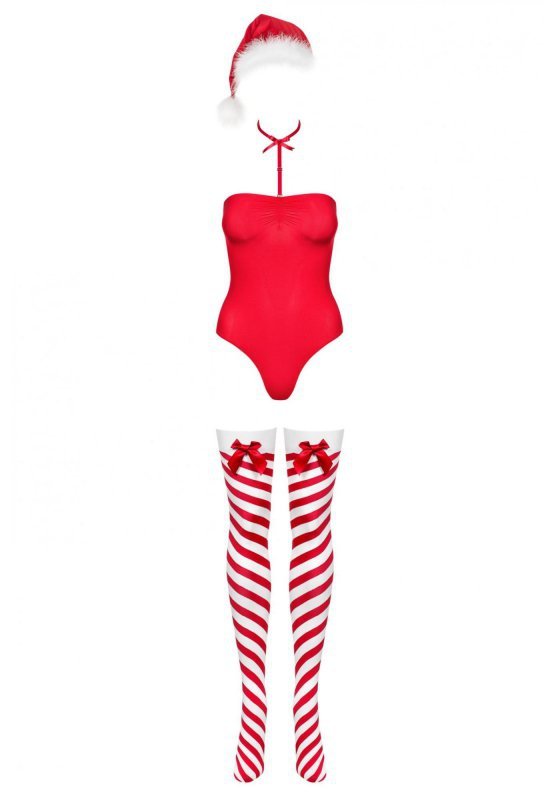 Obsessive strój mikołajki Kissmas body czerwone  M/L