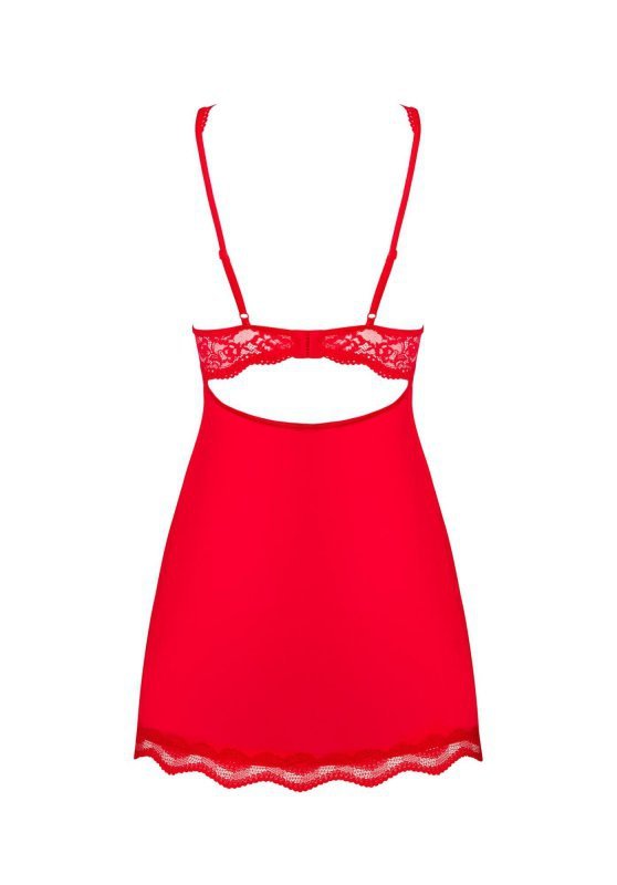 Obsessive koszulka nocna Luvae babydoll i stringi czerwona  S/M
