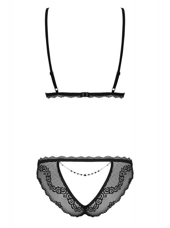 Obsessive Millagro komplet 2-częściowy czarny  S/M