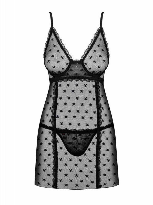 Obsessive Astralya koszulka i stringi czarna  S/M