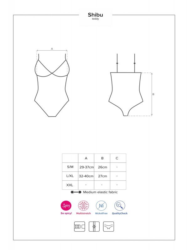 Obsessive Shibu body czarne L/XL