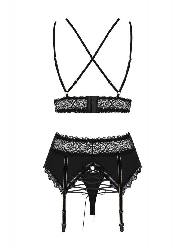 Obsessive Lolitte komplet 3-częściowy czarny L/XL