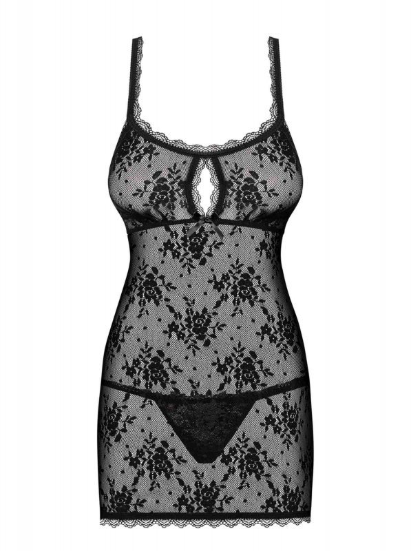 Obsessive koszulka nocna Behindy babydoll i stringi czarne L/XL