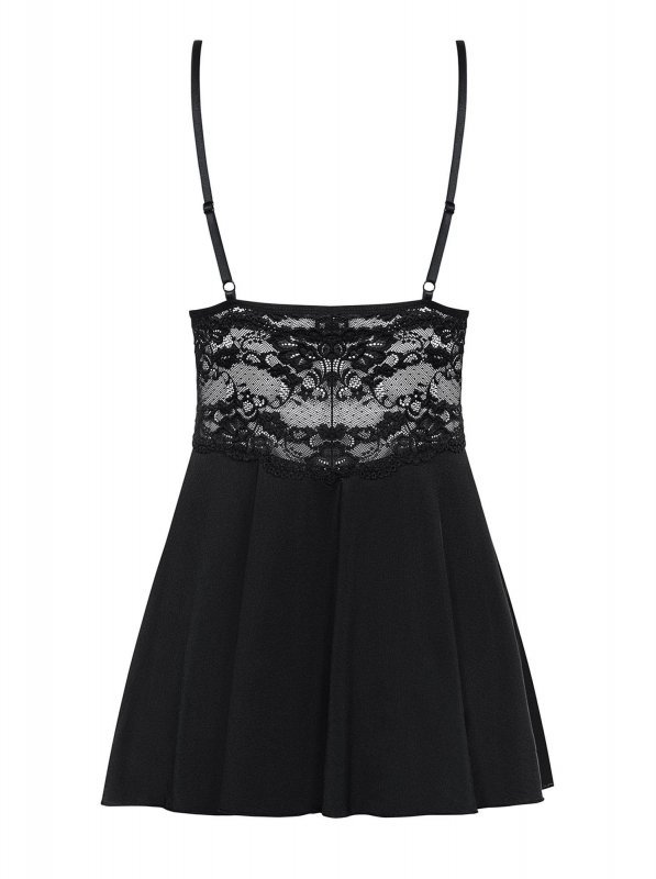Obsessive koszulka nocna 810-BAB-1 babydoll i stringi czarna L/XL