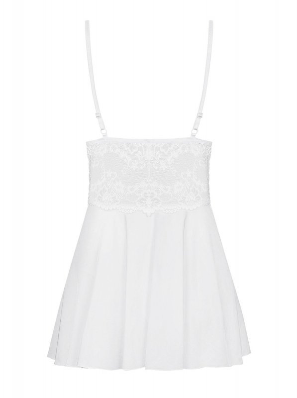 Obsessive koszulka nocna 810-BAB-2 babydoll i stringi biała  S/M
