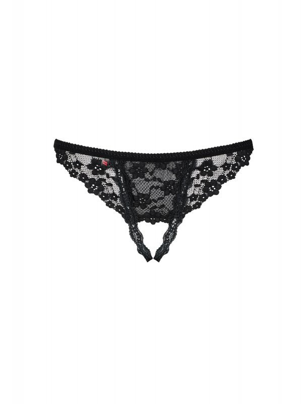 Obsessive Letica stringi otwarte czarne  S/M