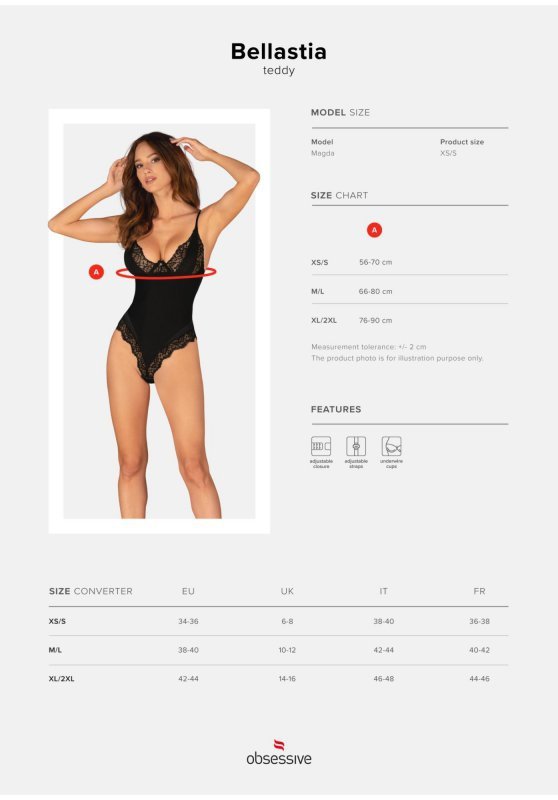Bellastia kuszące sexy body XL/2XL