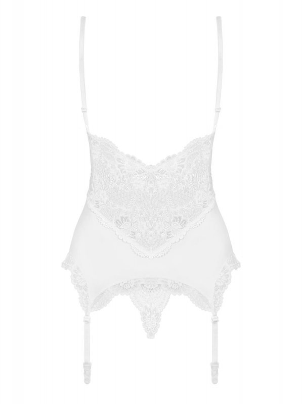 Obsessive 810-COR-2 gorset i stringi biały L/XL