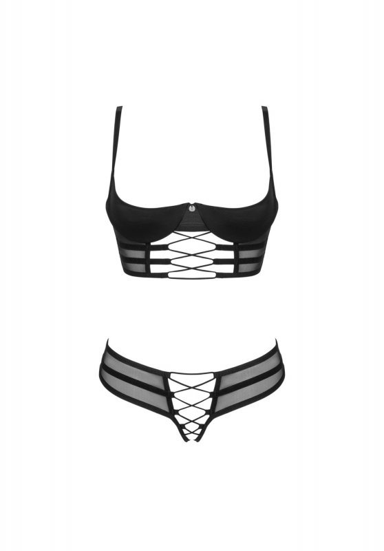 Obsessive Roxelia komplet bielizny erotycznej 2-częściowy otwarty XL/2XL