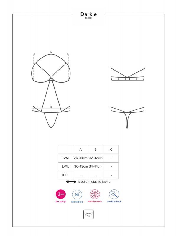 Obsessive Darkie body otwarte czarne L/XL