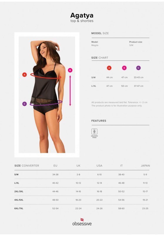 Obsessive Agatya komplet 2-częściowy L/XL