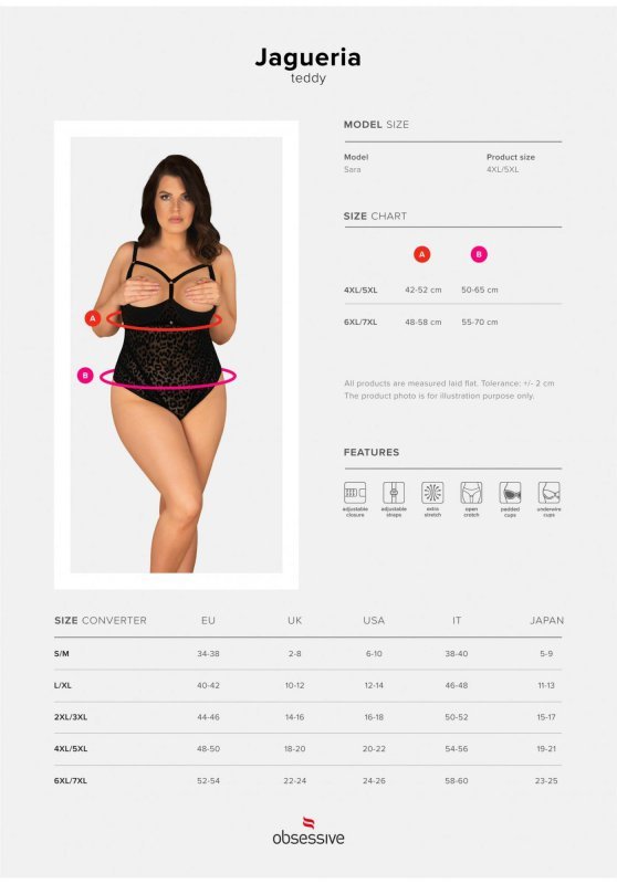 Obsessive Jagueria body otwarte 6XL/7XL
