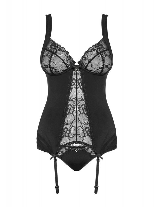 Obsessive Heartina gorset i figi czarny L/XL