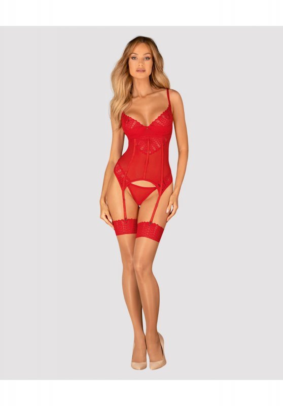 Ingridia czerwony gorset i stringi XL/2XL