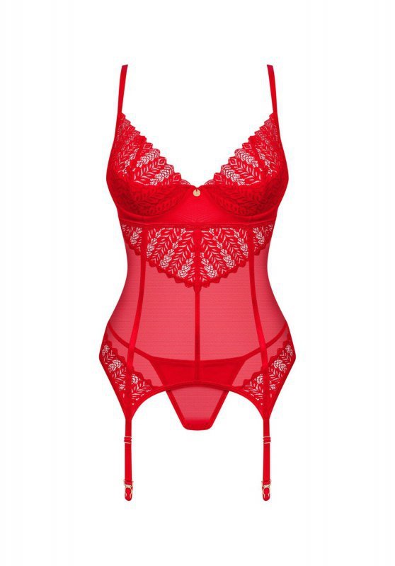 Ingridia czerwony gorset i stringi XL/2XL