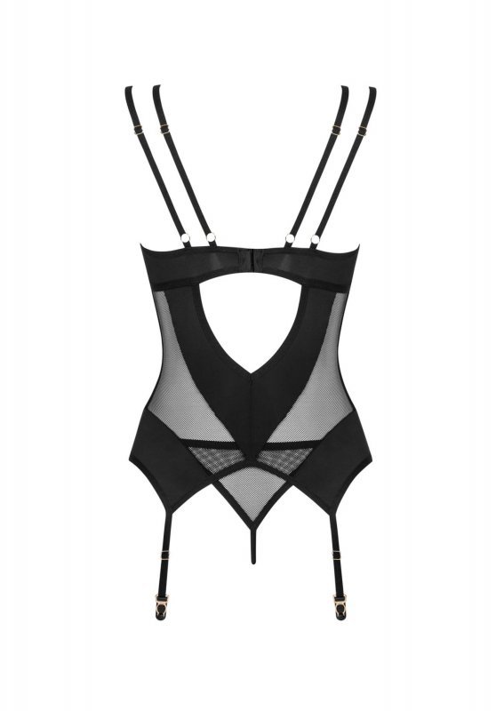 Obsessive Nesari czarny gorset i stringi XS/S