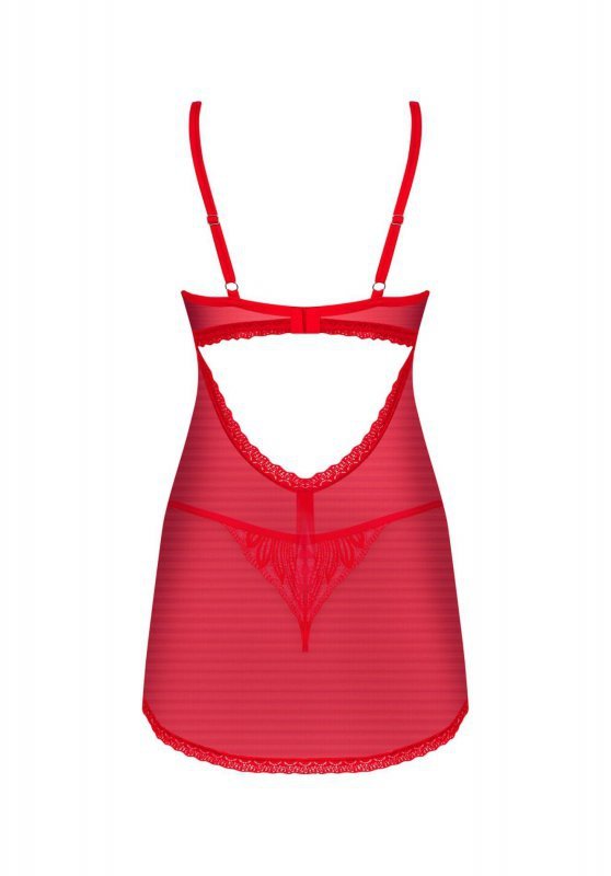 Obsessive Chilisa czerwone babydoll i stringi  M/L