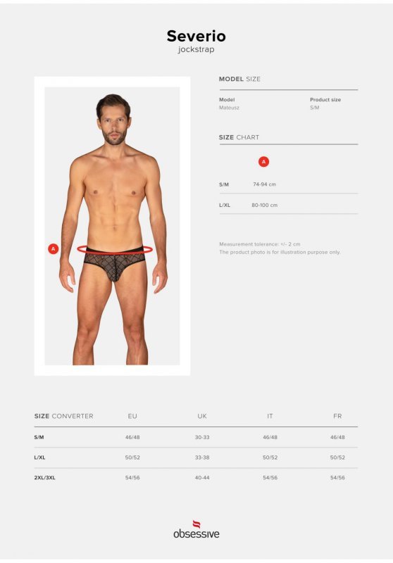 Seksowne męskie majtki jockstrapy Severio jockstrap  S/M