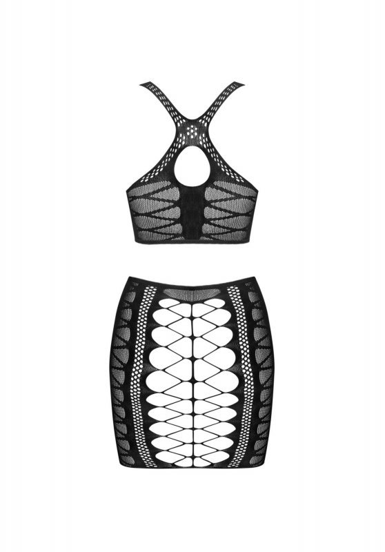 Kuszący zestaw Obsessive top i spódnica czarna S/M/L