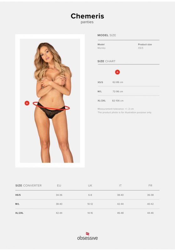 Bielizna erotyczna figi Obssesive  M/L