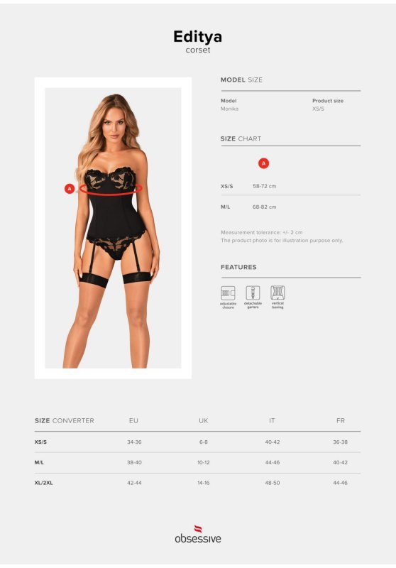 Obsessive Editya gorset  XS/S