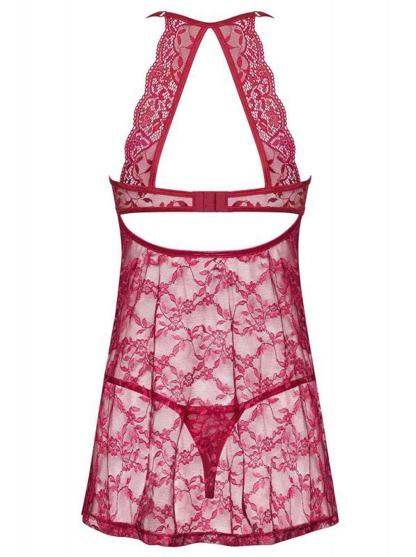 Obsessive koszulka nocna Ivetta babydoll i stringi czerwona  S/M