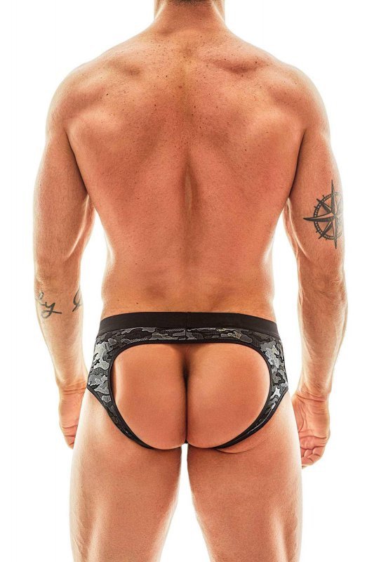 Męskie seksowne jockstrapy bokserki khaki ciemne Electro jock bikini XXXL