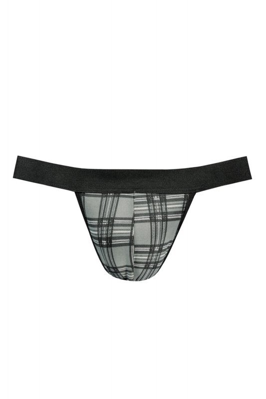Męskie jockstrapy odkryte pośladki szara krata Balance jock strap XL