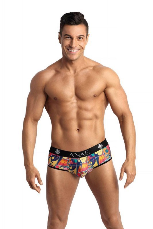 Męskie jockstrapy majtki odkryte pośladki Comics jock bikini S