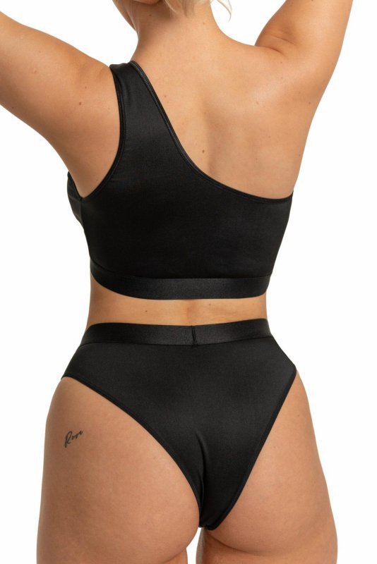 Seksowna bielizna underboob czarna Giselle set XS top + figi + harness