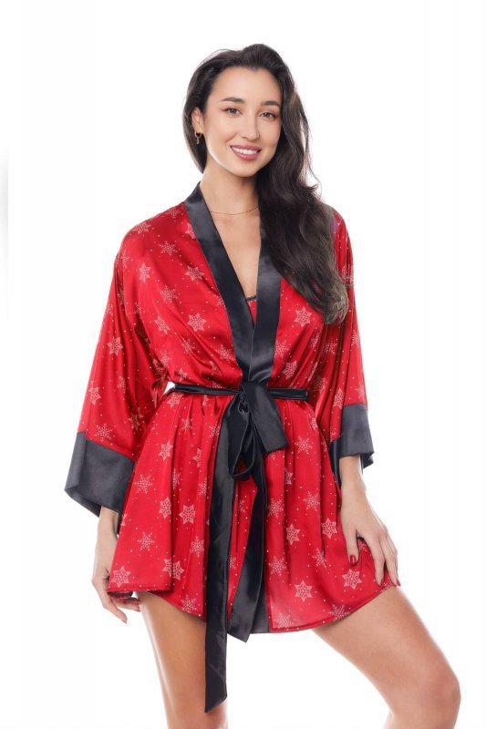 Damski szlafrok Aster Robe czerwony S/M