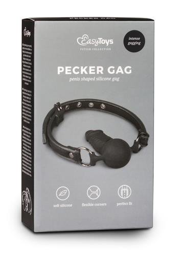 Knebel z penisem w buzi do ust Ball Gag With Silicone Dong