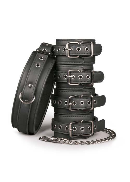 Kajdanki Fetish set with collar, ankle- and wrist cuffs