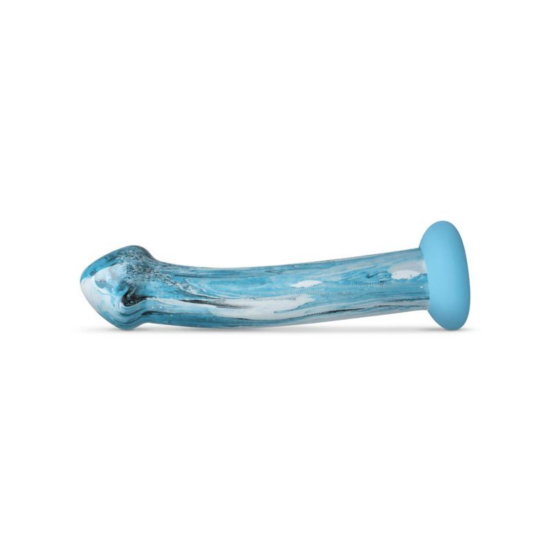 Szklane dildo gładkie analno waginalne 17 cm