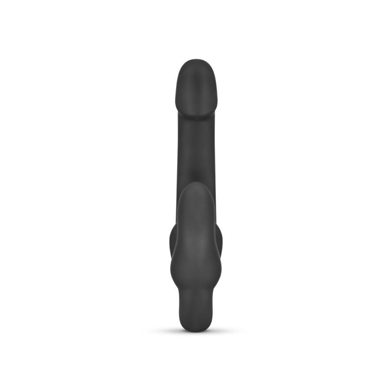 Dopochwowy Strapon podwójne dildo dla lesbijek czarny penis 22 cm