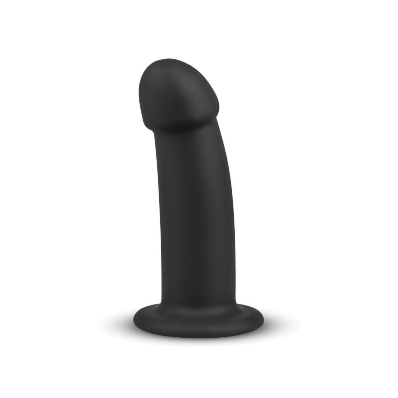 Czarne grube dildo do Strapon gładki penis na przyssawce 14,5 cm
