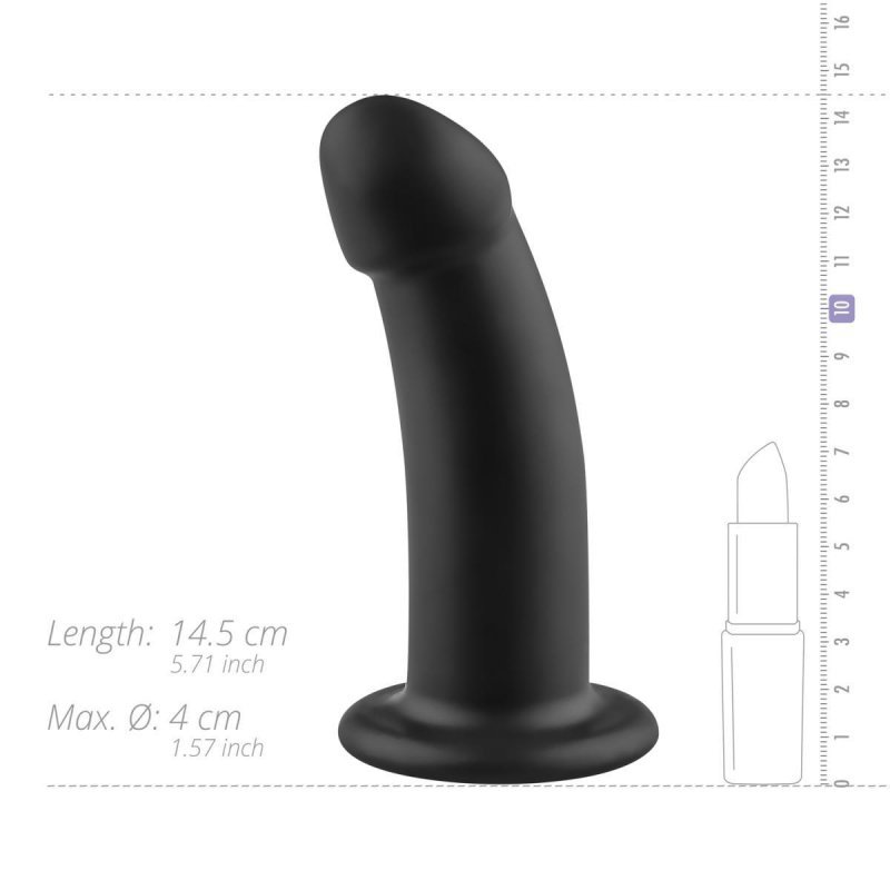 Czarne grube dildo do Strapon gładki penis na przyssawce 14,5 cm