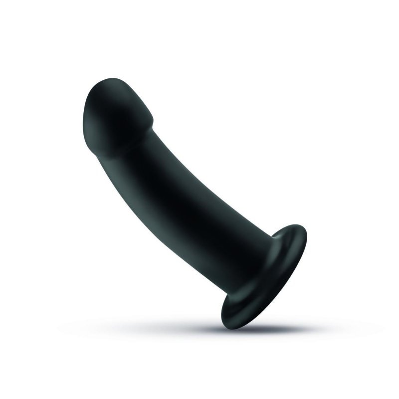 Czarne grube dildo do Strapon gładki penis na przyssawce 14,5 cm