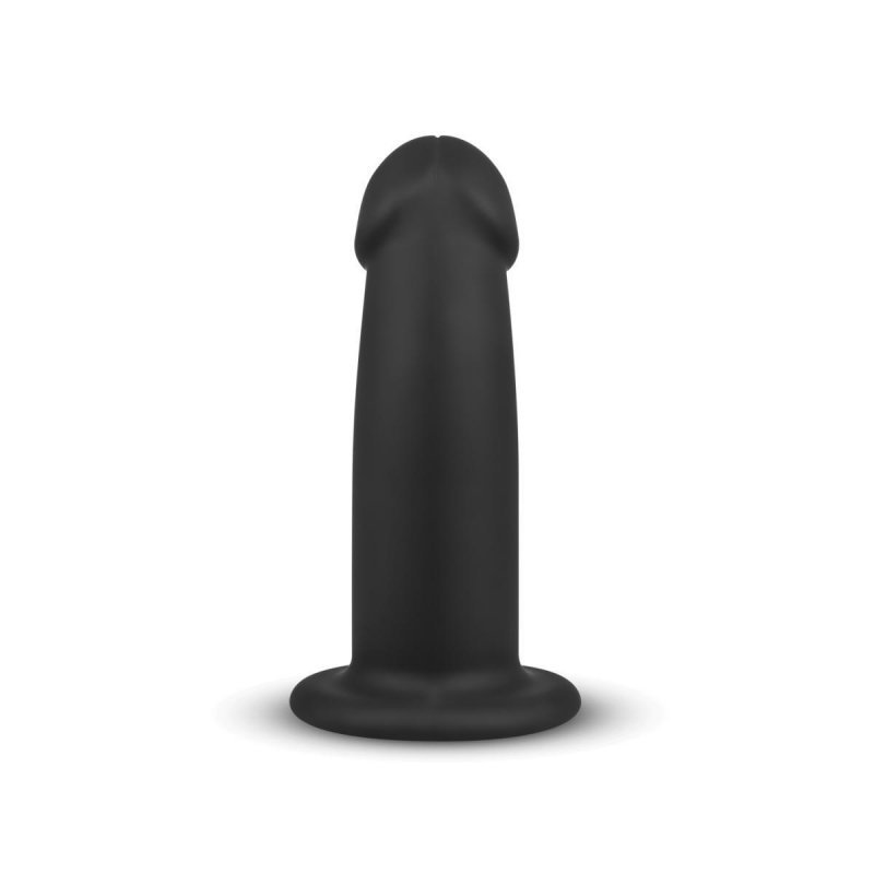 Czarne grube dildo do Strapon gładki penis na przyssawce 14,5 cm