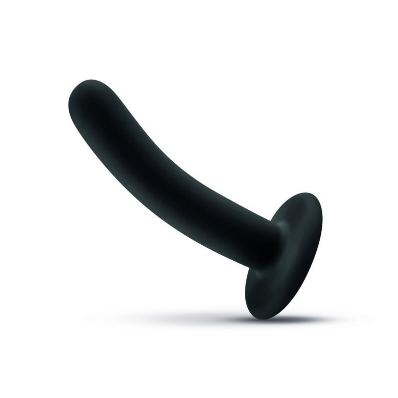 Czarne dildo do Strapon gładki penis na przyssawce 13,5 cm