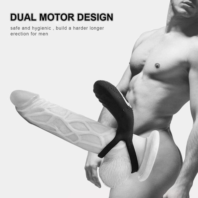 Adjustable double cock ring with remote