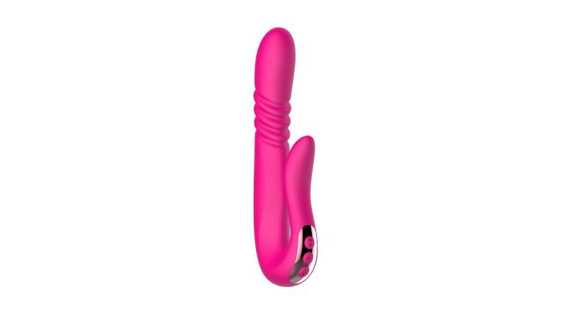 Wibrator damski Deluxe Twirling Vibrating Thruster RED