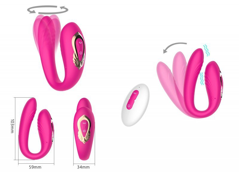 Wibrator dla par Rotating wearable dual