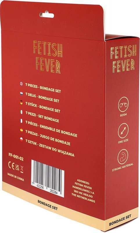 Zestaw gadżetów BDSM 7 elementów różowy Fetish Fever