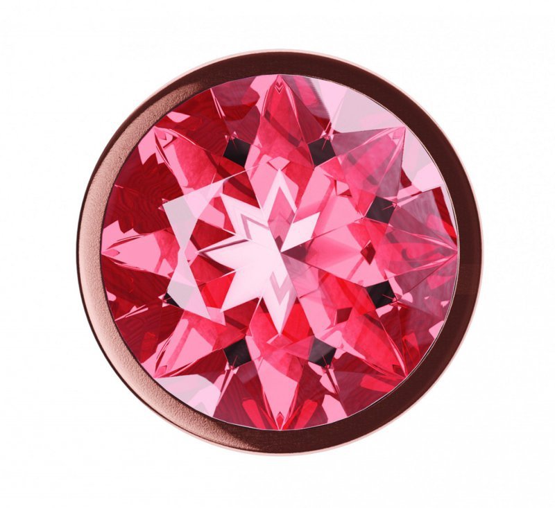 Korek analny plug do pupy z kryształem rose gold L 
