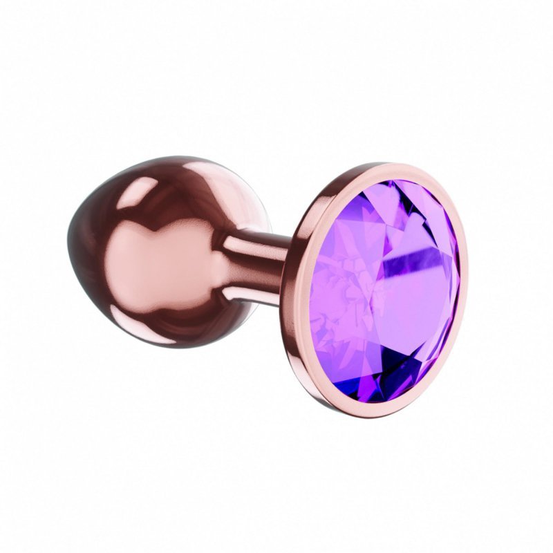 Korek analny plug do pupy z kryształem rose gold L 