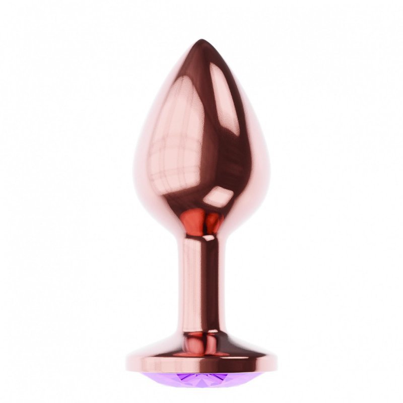 Korek analny plug do pupy z kryształem rose gold L 