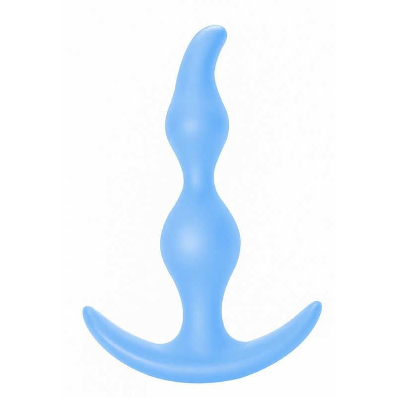 Plug bent anal plug blue