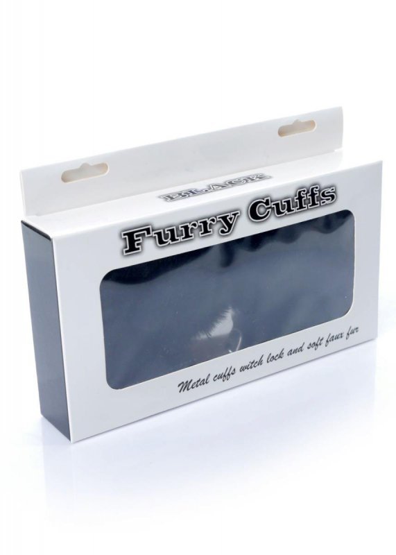 Kajdanki czarne  Fetish B - Series- Furry Cuffs Black 